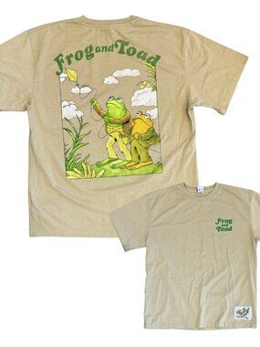 Frog and Toad Painted Tee Brown Beige Size Large